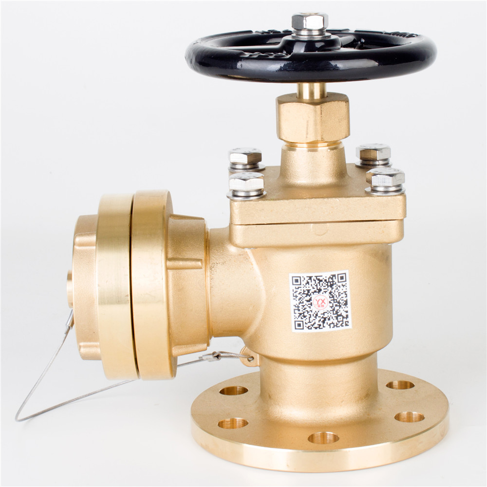 船用直角法兰消火栓（黄铜）