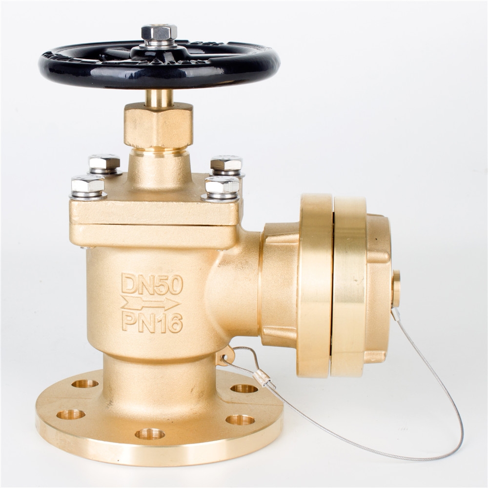 船用直角法兰消火栓（黄铜）