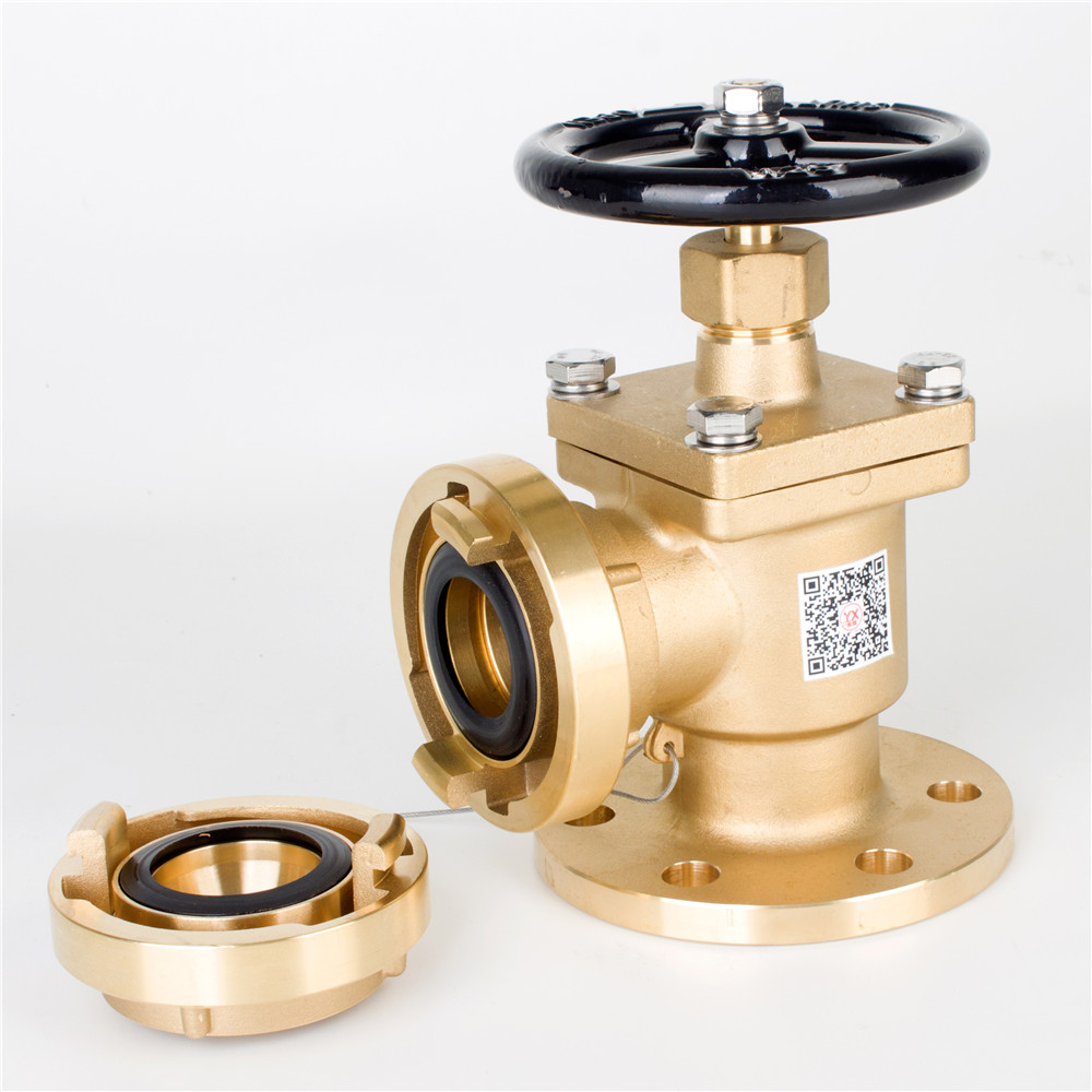 船用直角法兰消火栓（黄铜）