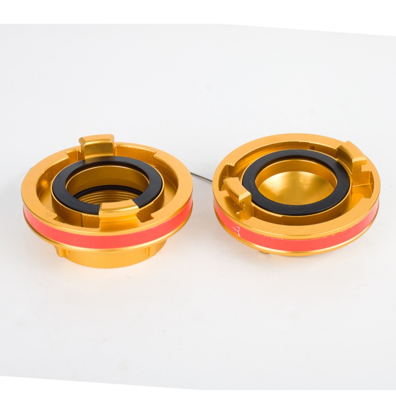 德式水消防接口（含闷盖）K81-G2 1/2'F +盖子AL铝镀铜，表面阳极氧化处理