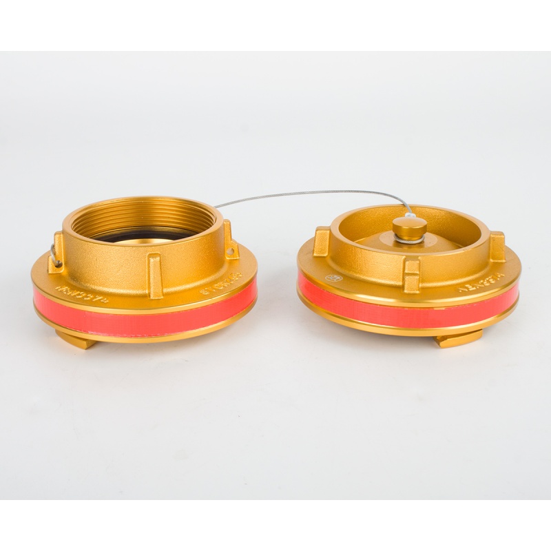 德式水消防接口（含闷盖）K81-G2 1/2'F +盖子AL铝镀铜，表面阳极氧化处理