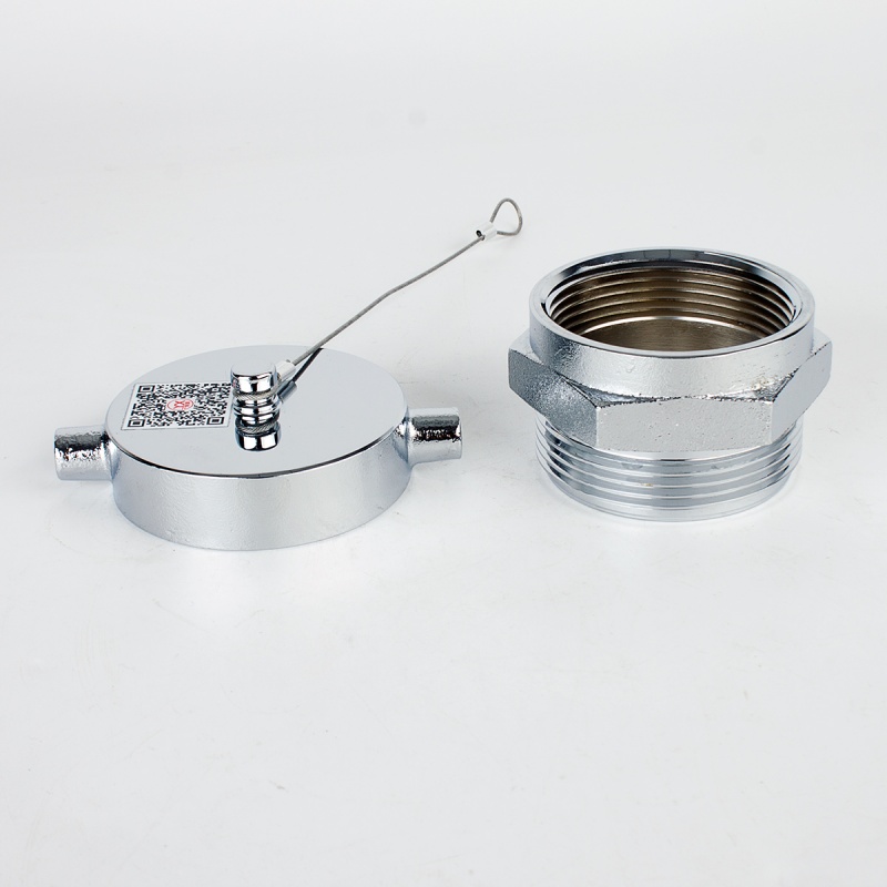 美式水消防接口  (含闷盖）NH2.5" Female NPT + 盖子 BR 铜镀铬